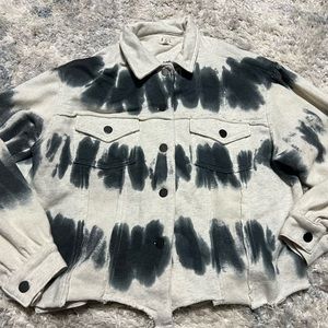 12th tribe Indigo Tie Dye Jacket Size SM